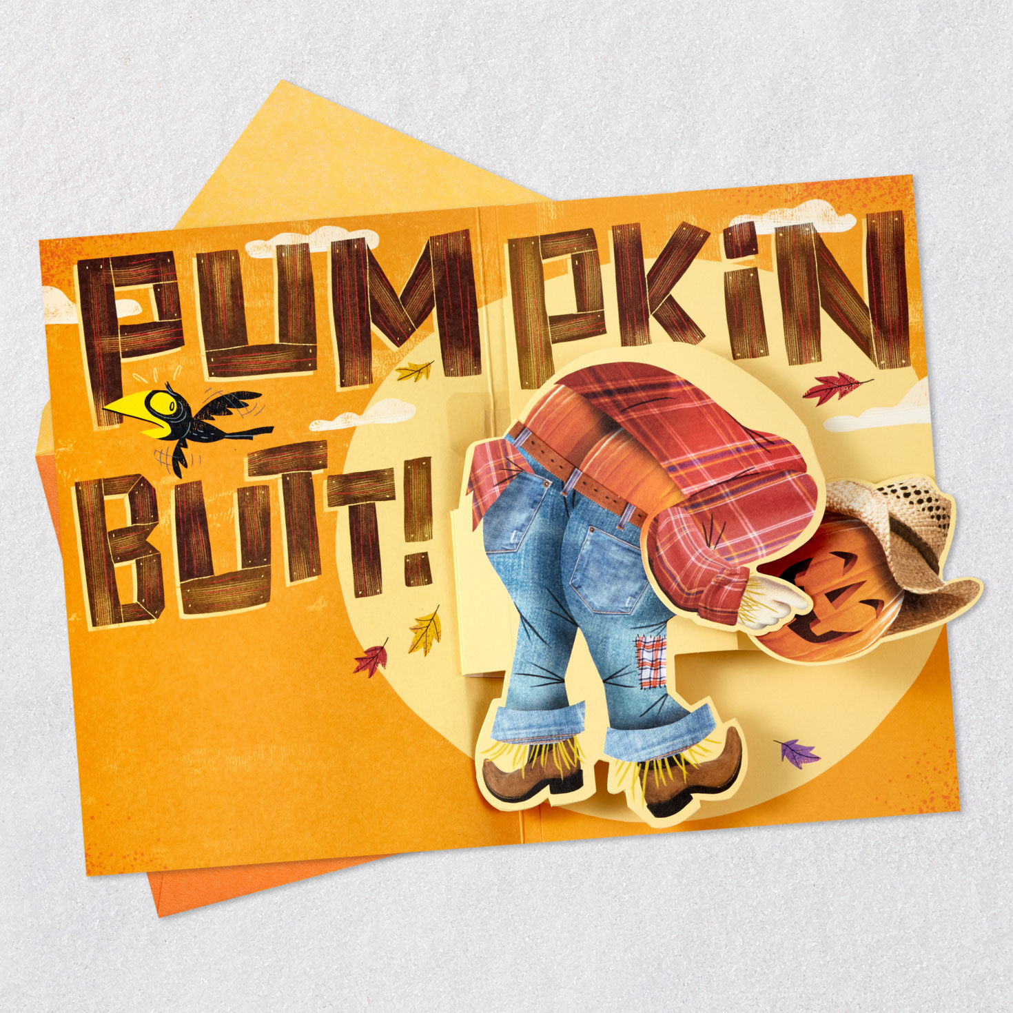 Pumpkin Butt Scarecrow Funny Musical Pop-Up Halloween Card for only USD 7.99 | Hallmark