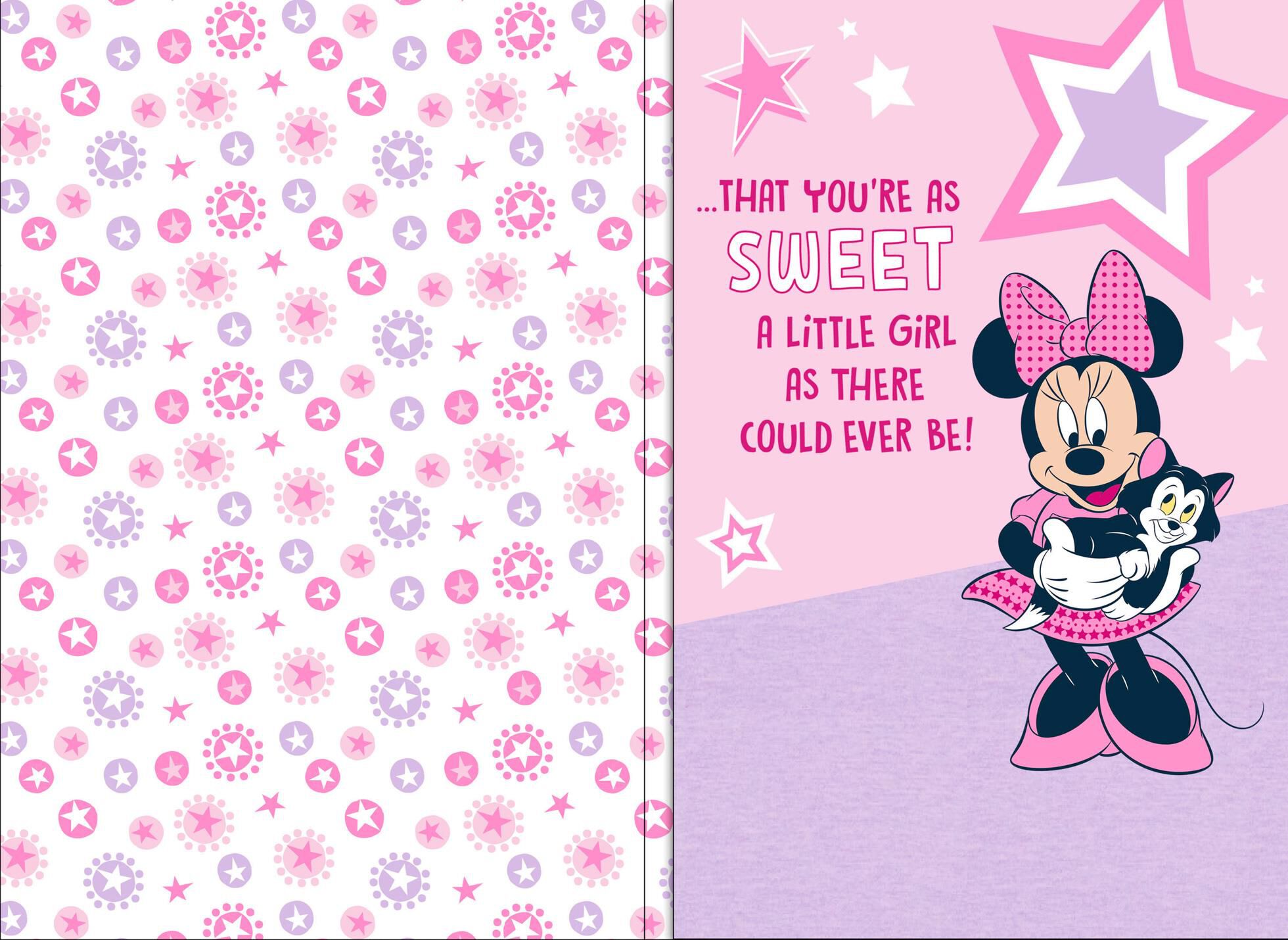 Minnie Mouse and Kitty Musical Birthday Card
