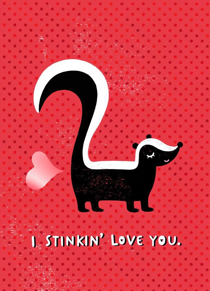 stinky skunk blank valentines day card greeting cards hallmark blank valentines day cards