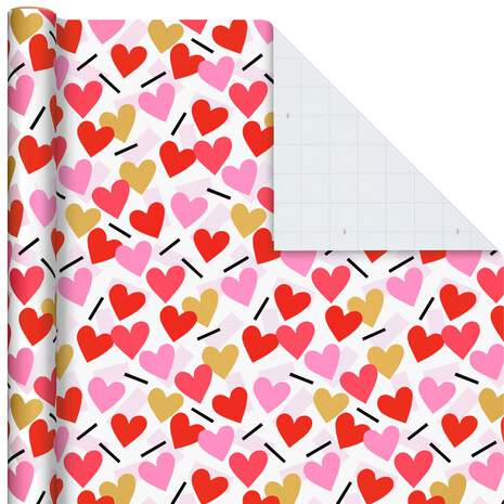 Confetti Hearts Wrapping Paper, 25 sq. ft., , large