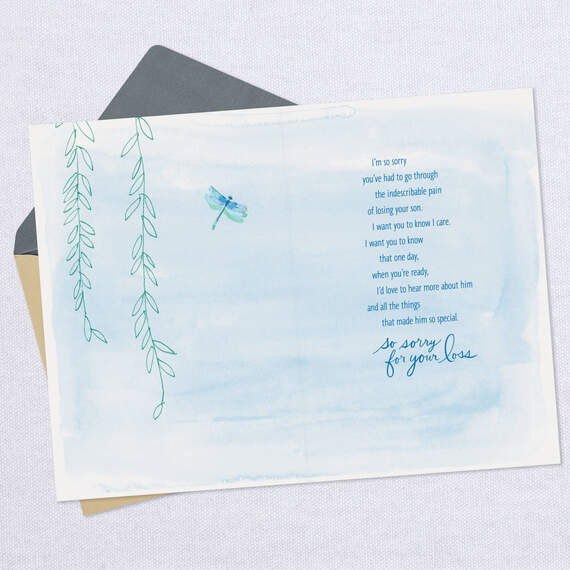 Dragonfly and Vines Loss of Son Sympathy Card, , large image number 3