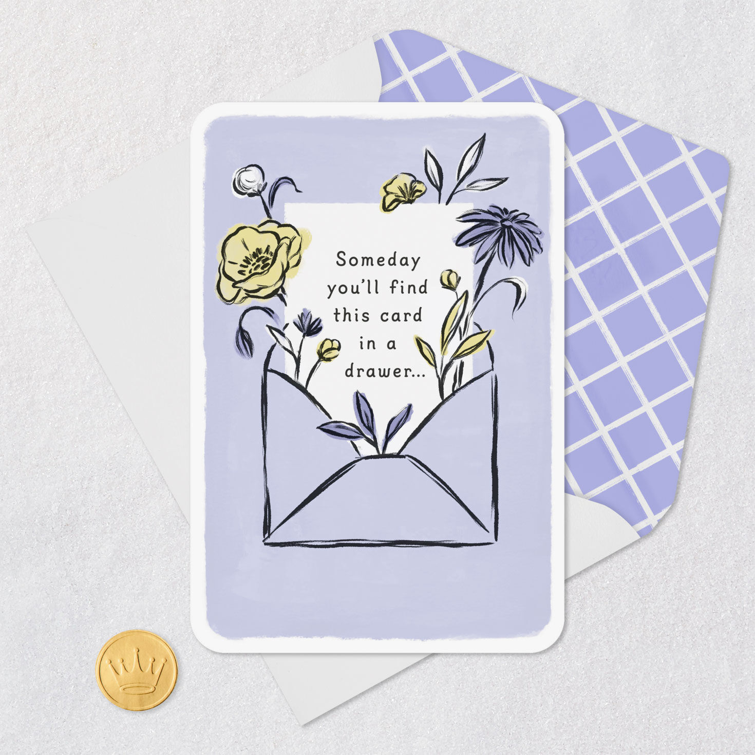 Flowers in Envelope Love Card Card Front with Envelope and Gold Seal image number 5