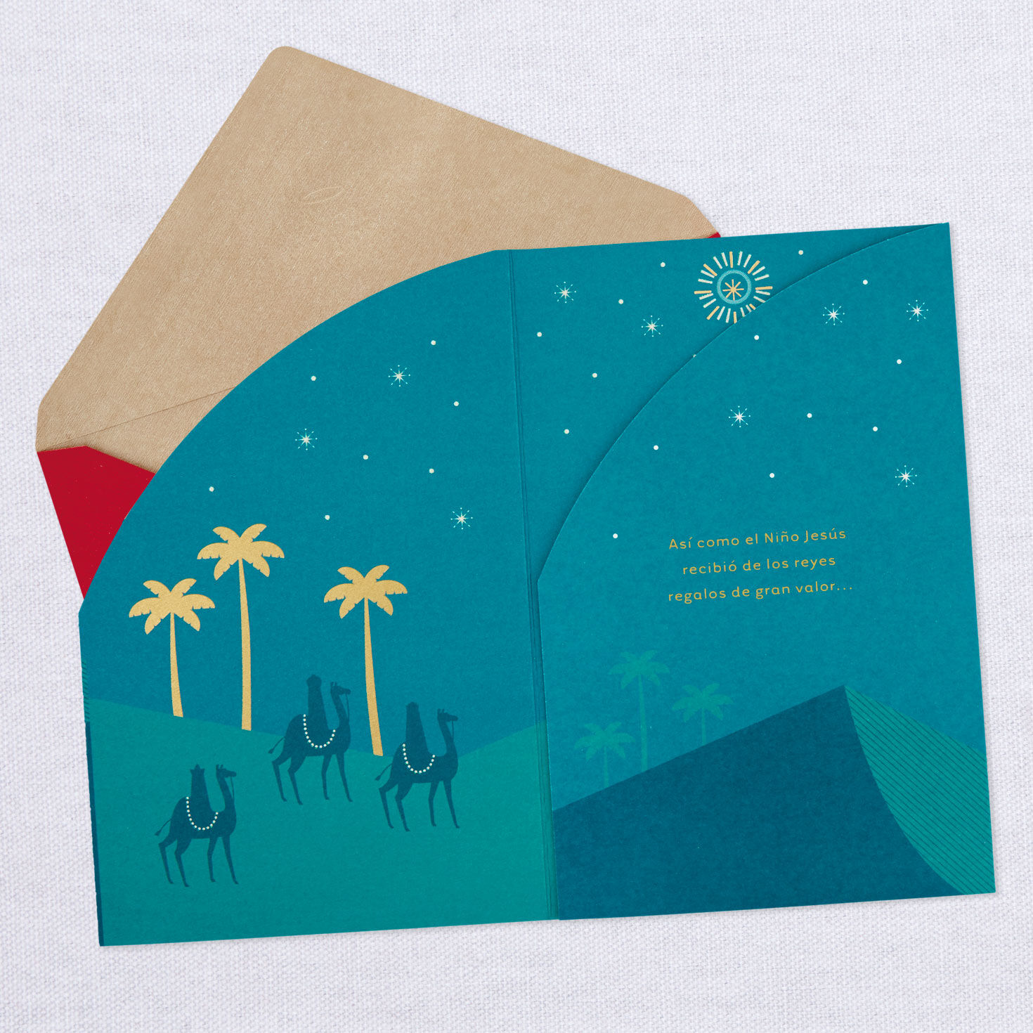 Joy, Hope, Peace Spanish-Language Three Kings Day Card With Magi Decorations, , large image number 4