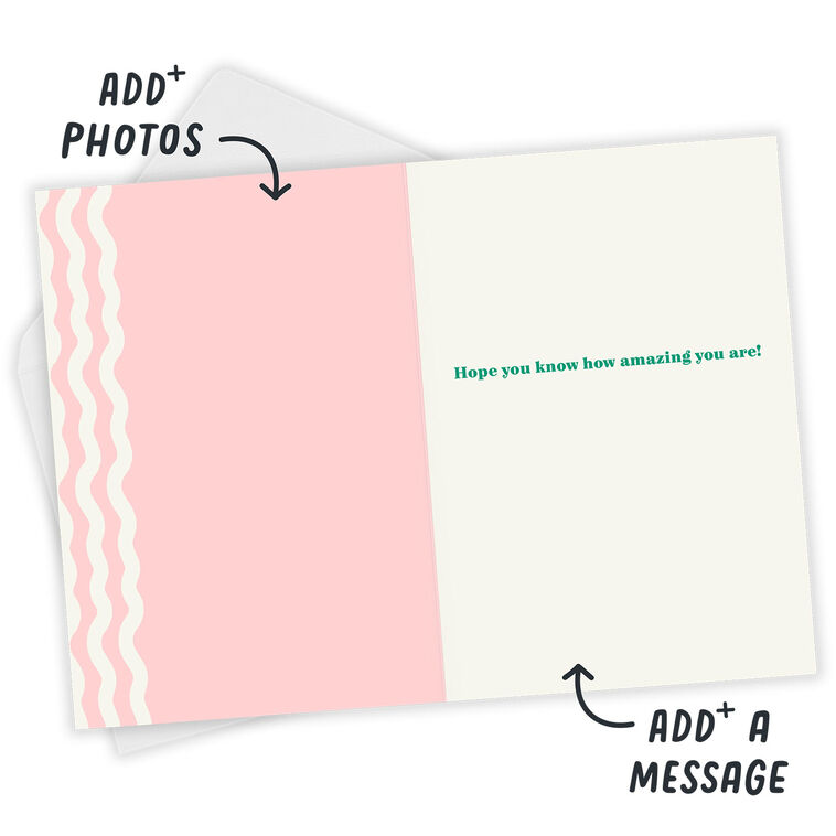 Floral Wallpaper Personalized Mother's Day Card Open Card with Envelope indicating personalization image number 4