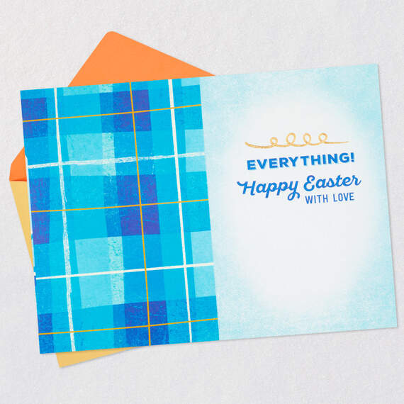 Blue Plaid Egg Easter Card for Grandson, , large image number 3