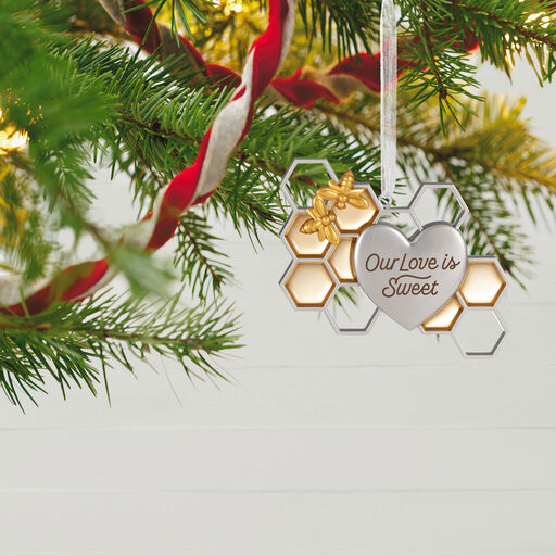 Our Love is Sweet Metal Ornament, 
