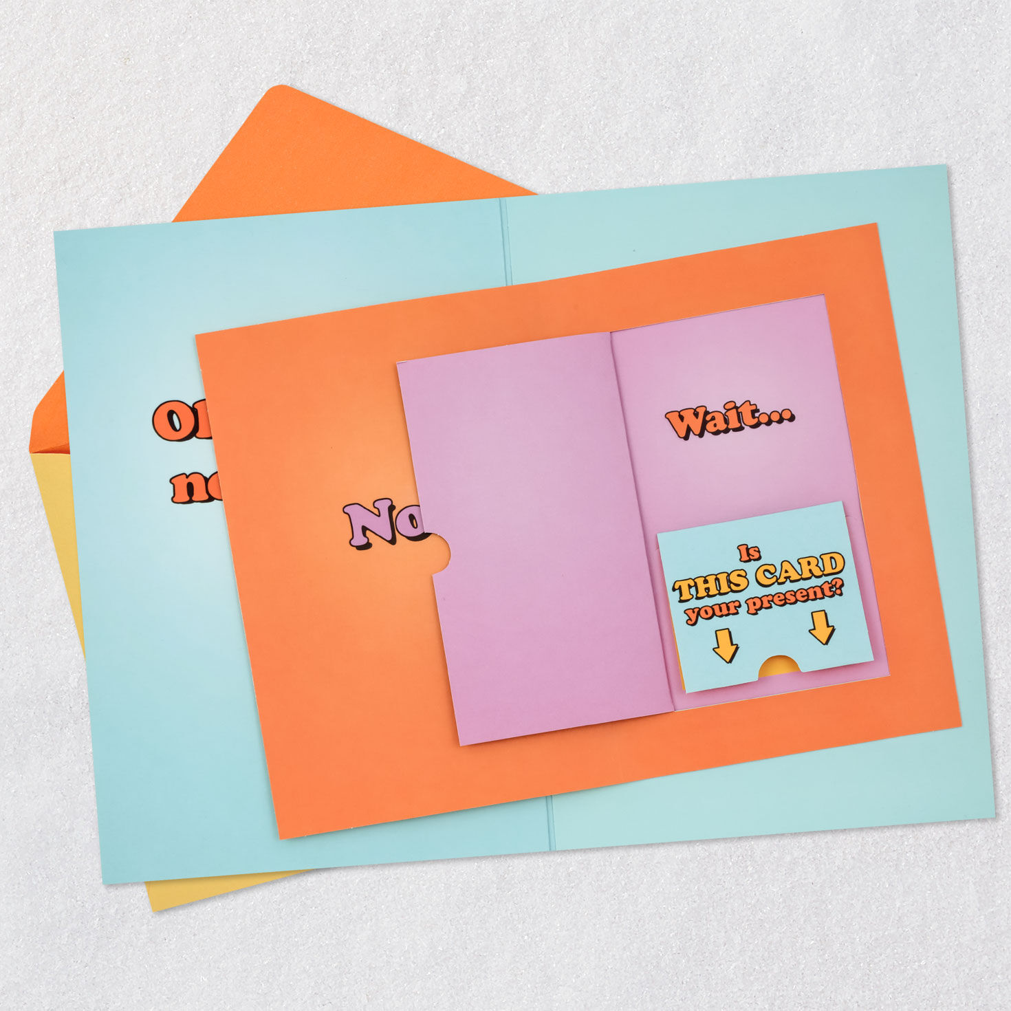 No Present Card Within a Card Funny Birthday Card Open card with envelope image number 6