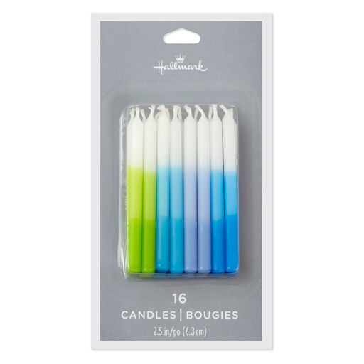 Cool Ombré Stripe Birthday Candles, Set of 16, Cool
