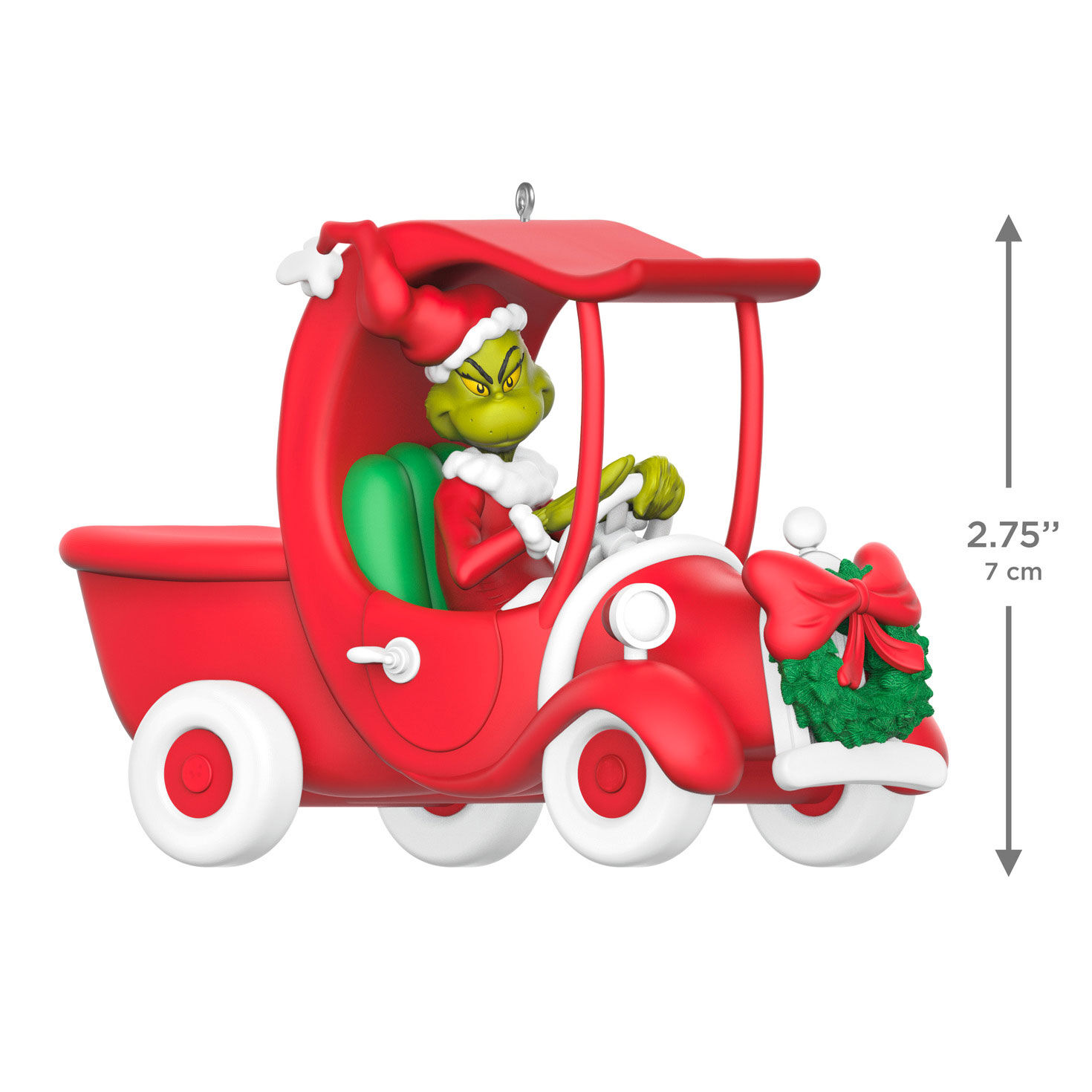 Grinch in Red Car Keepsake Ornament measurement image number 3