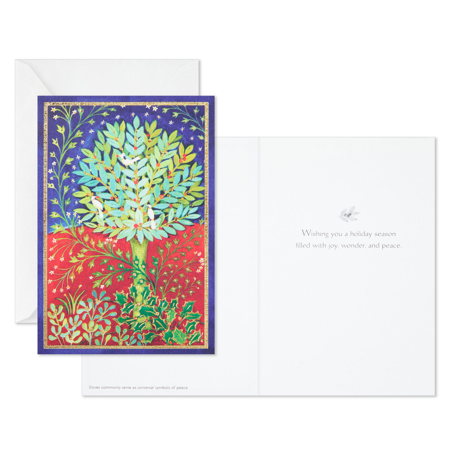 UNICEF Peaceful Holly Tree Boxed Christmas Cards