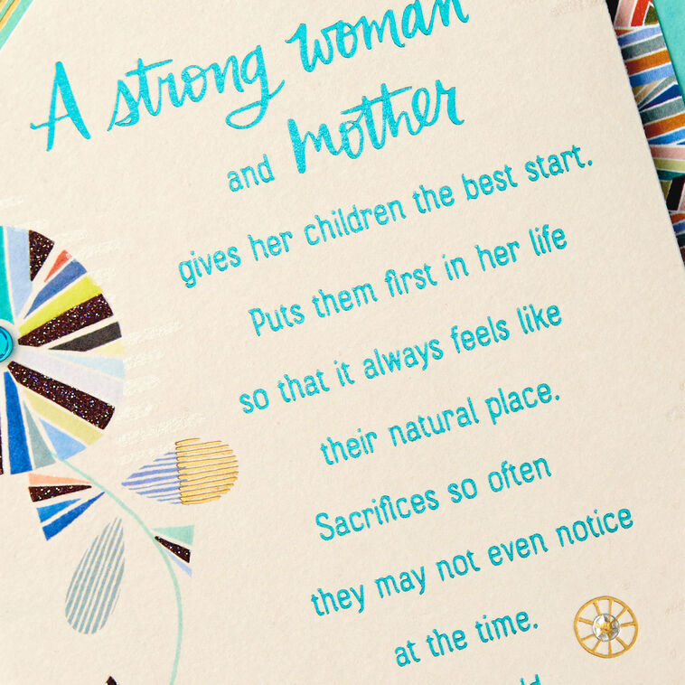 Geometric Flower Thanks and Love Card for Mom, , large image number 4