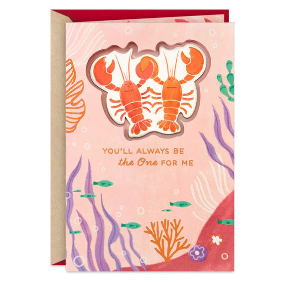 You're the One for Me Lobsters Romantic Valentine's Day Card, , large image number 1