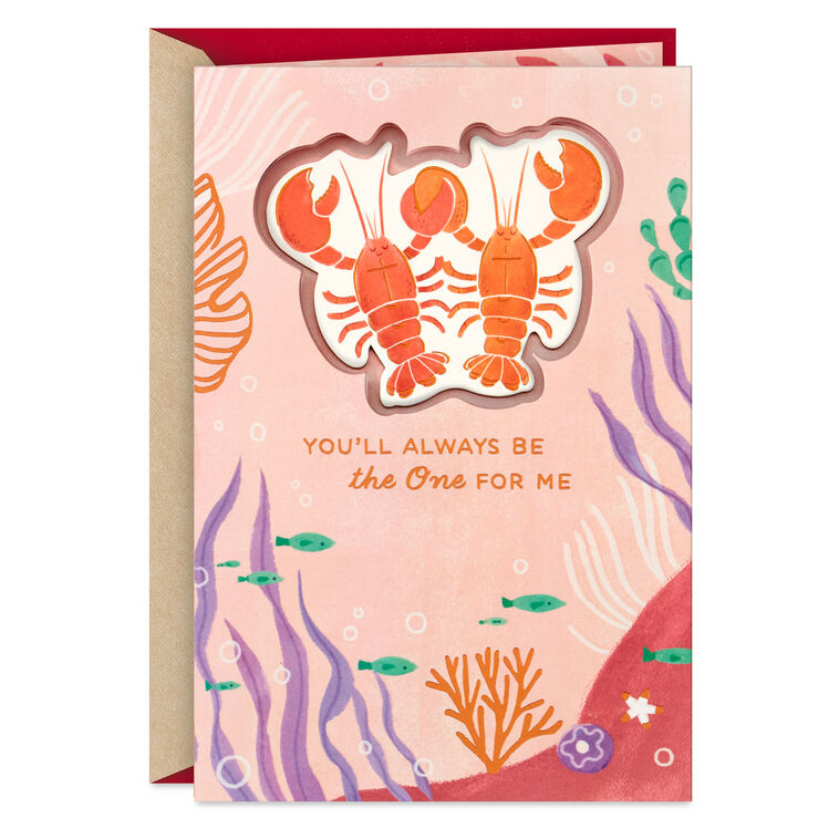 You're the One for Me Lobsters Romantic Valentine's Day Card