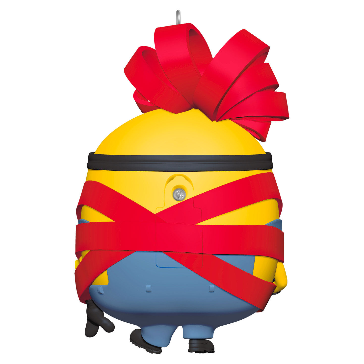 Otto Minion in Red Ribbon Keepsake Ornament Back image number 6
