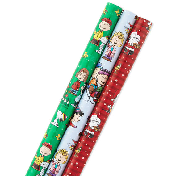 Peanuts® 3-Pack Christmas Wrapping Paper Assortment, 105 sq. ft., , large image number 1