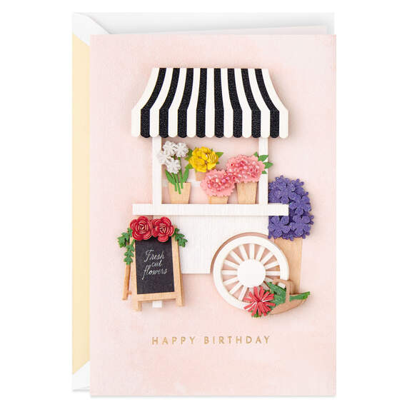 You Brighten So Many Days Flower Cart Birthday Card for Her