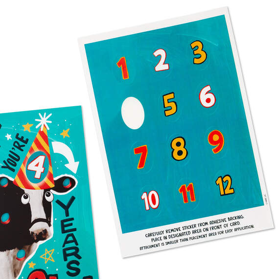 Hole-y Cow Customizable Kids Birthday Card With Age Stickers, , large image number 5