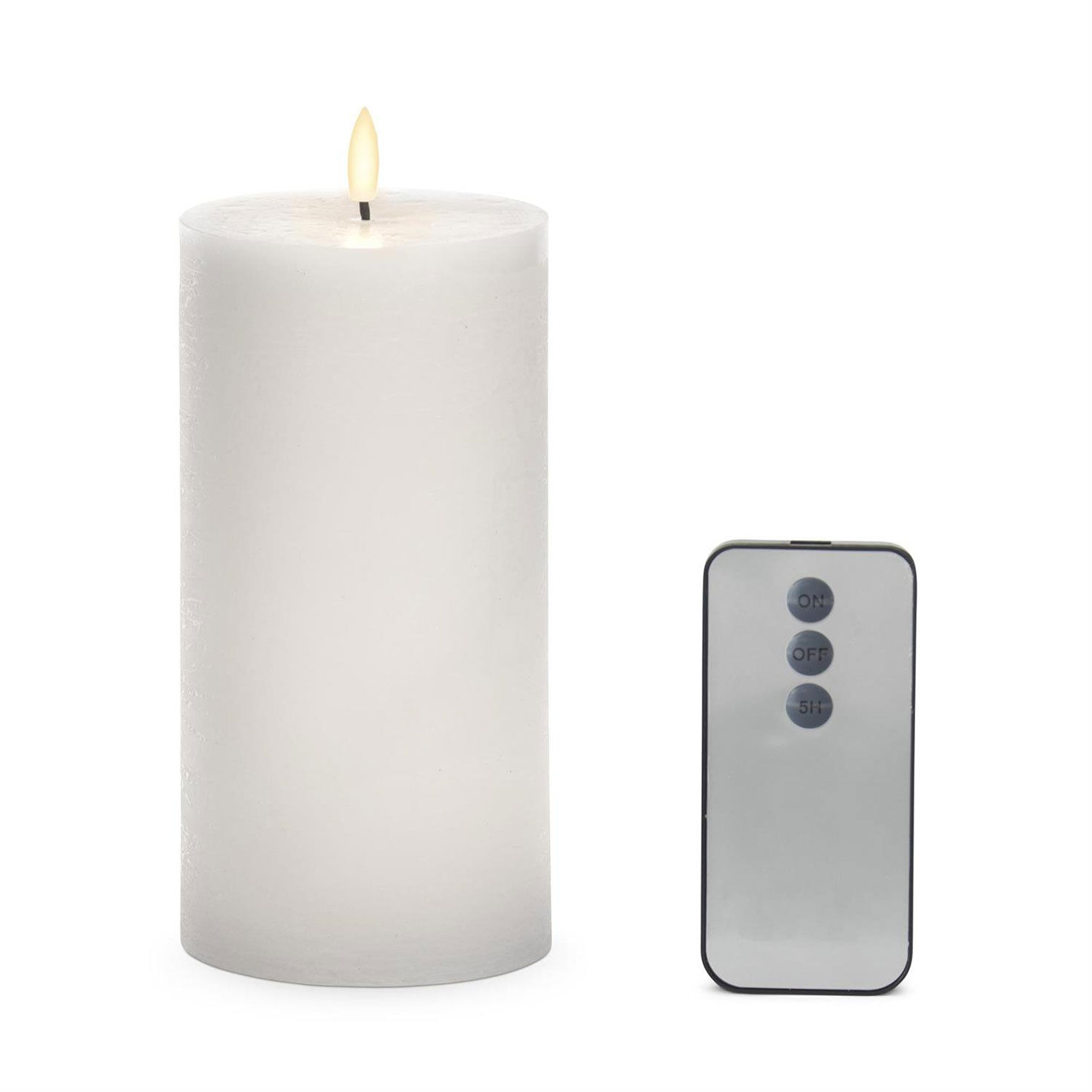 K&K Interiors White LED Pillar Candle, 7.75"