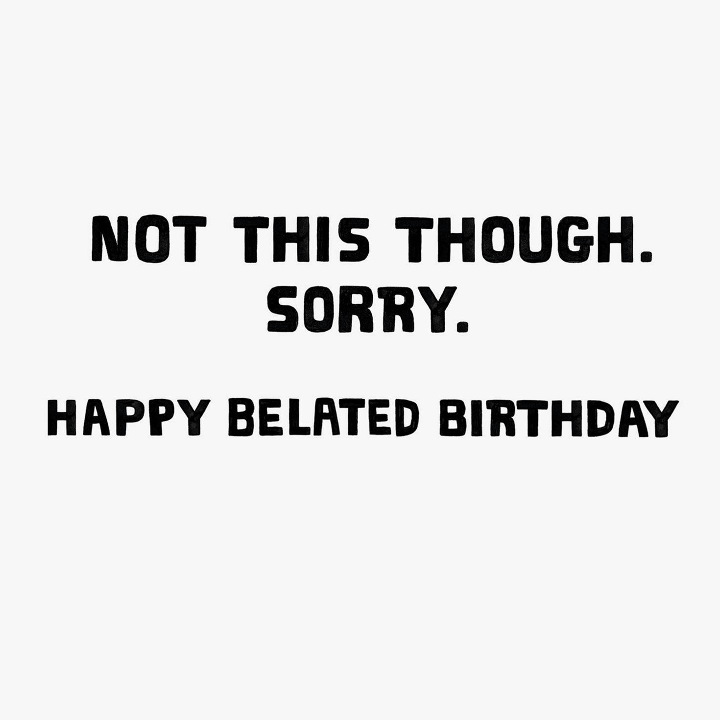 Simple Cake Funny Belated Birthday Card Sentiment image number 2