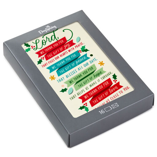 DaySpring Thankful Prayer Boxed Christmas Cards, Pack of 16, 