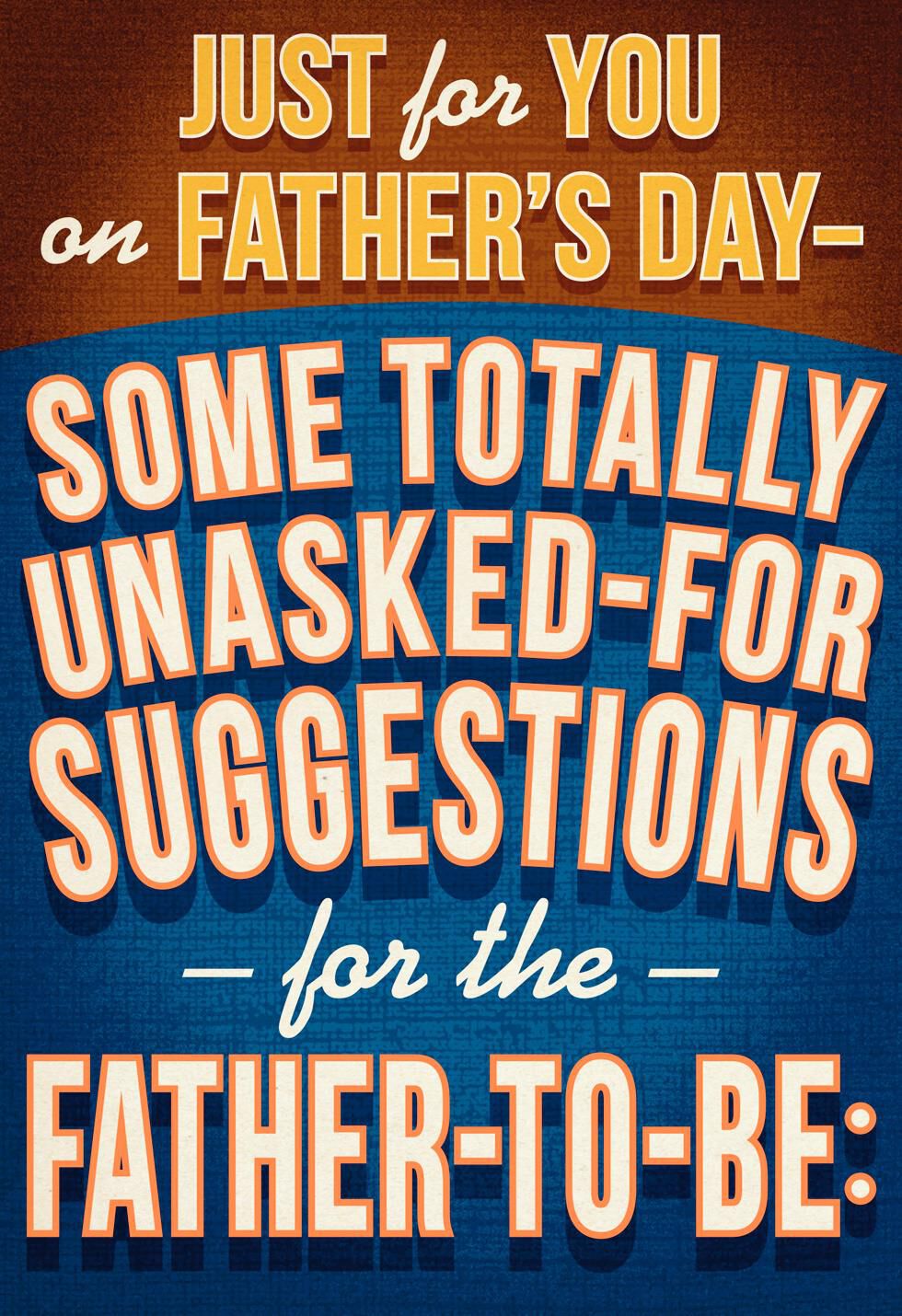 Funny Advice Father's Day Card for Father-to-Be