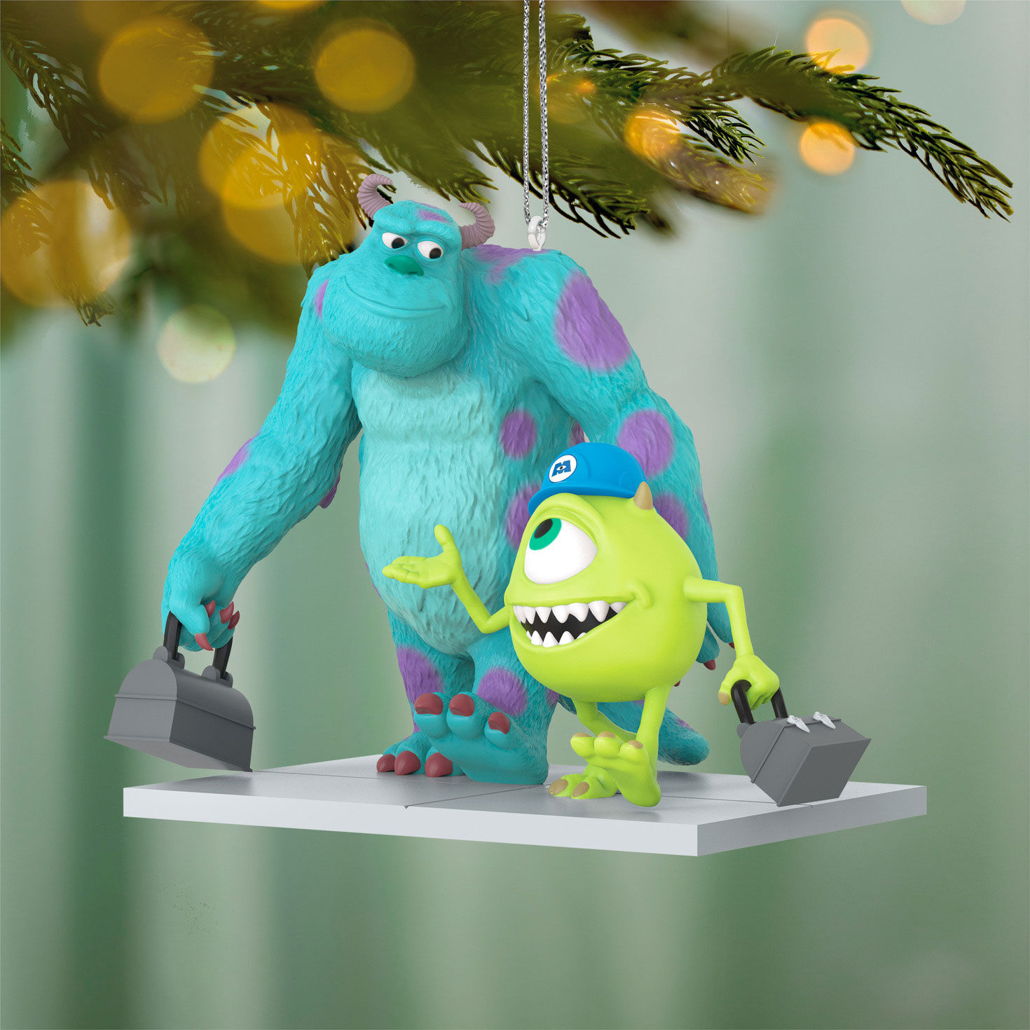 Mike Sulley With Lunch Boxes Keepsake Ornament hanging on tree image number 2