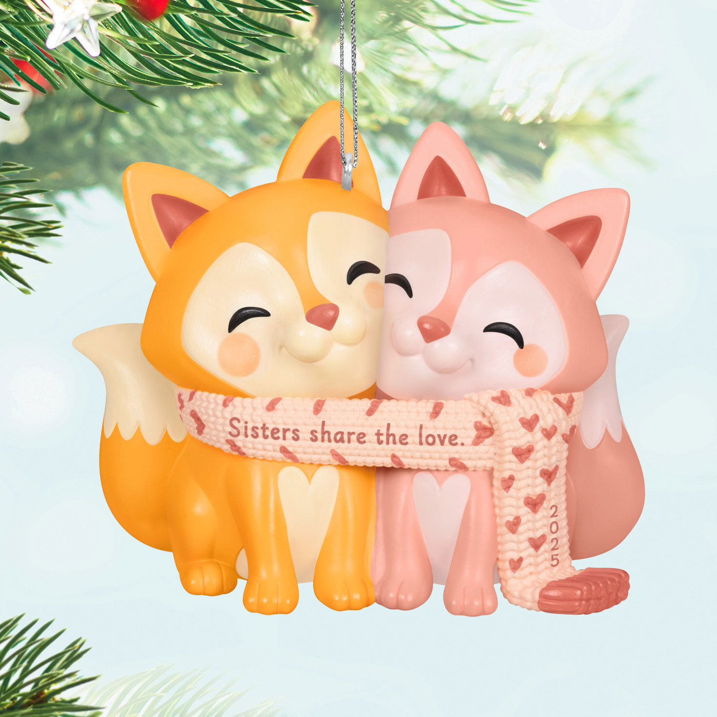 Fox Sisters Keepsake Ornament Hanging on tree image number 2