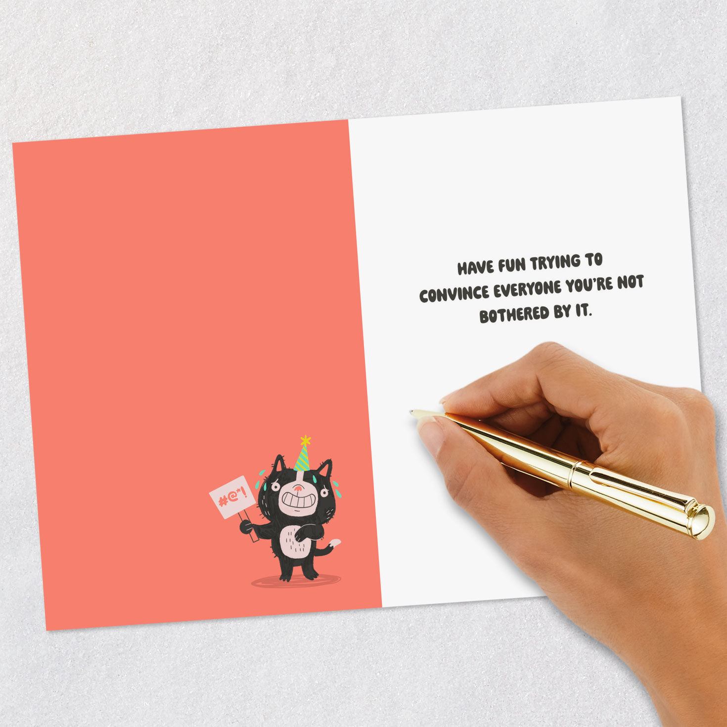 Cat in Party Hat Funny 30th Birthday Card Signing card image number 6