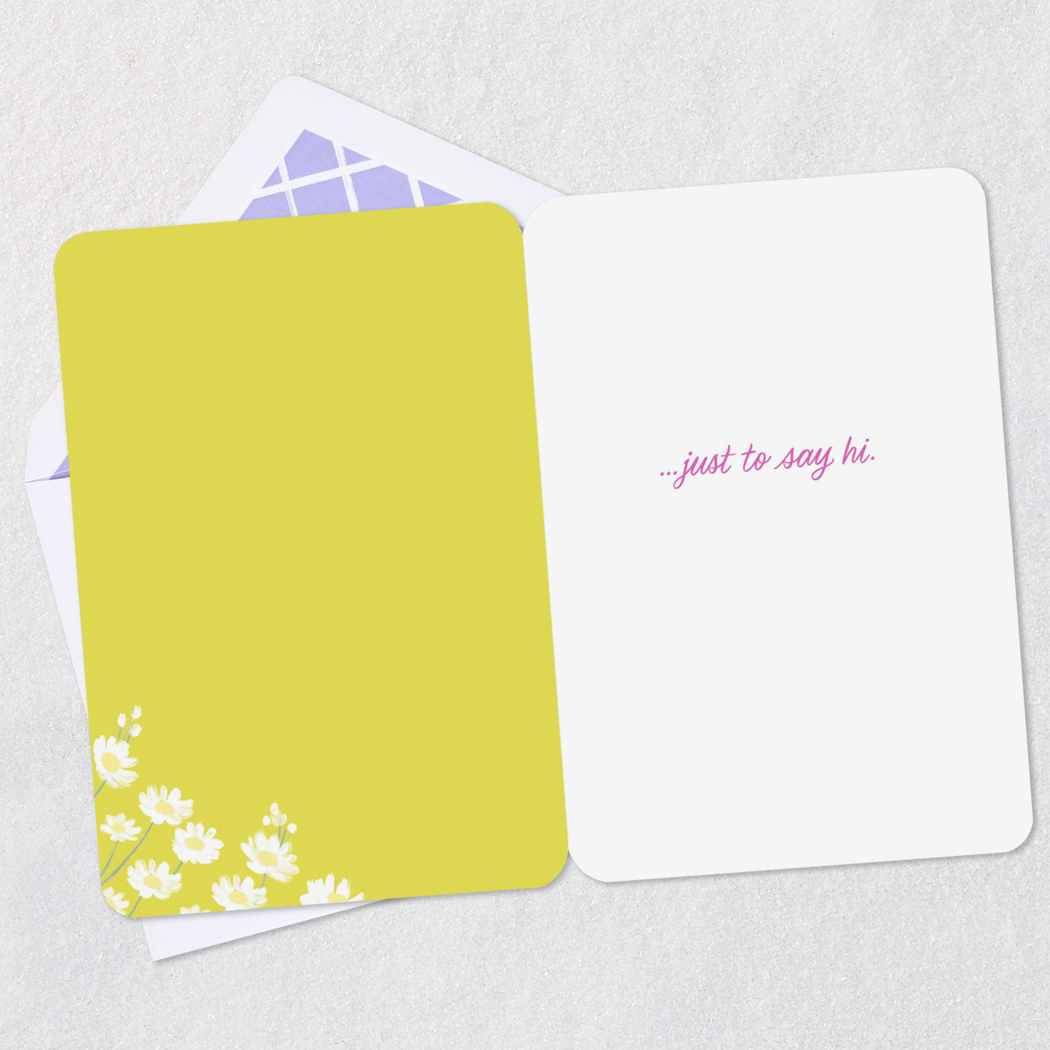 Green Hummingbird on Pink Floral Thinking of You Card Open card with envelope image number 3