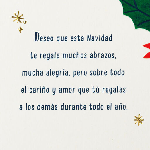 Hugs, Laughter and Love Spanish-Language Christmas Card, 