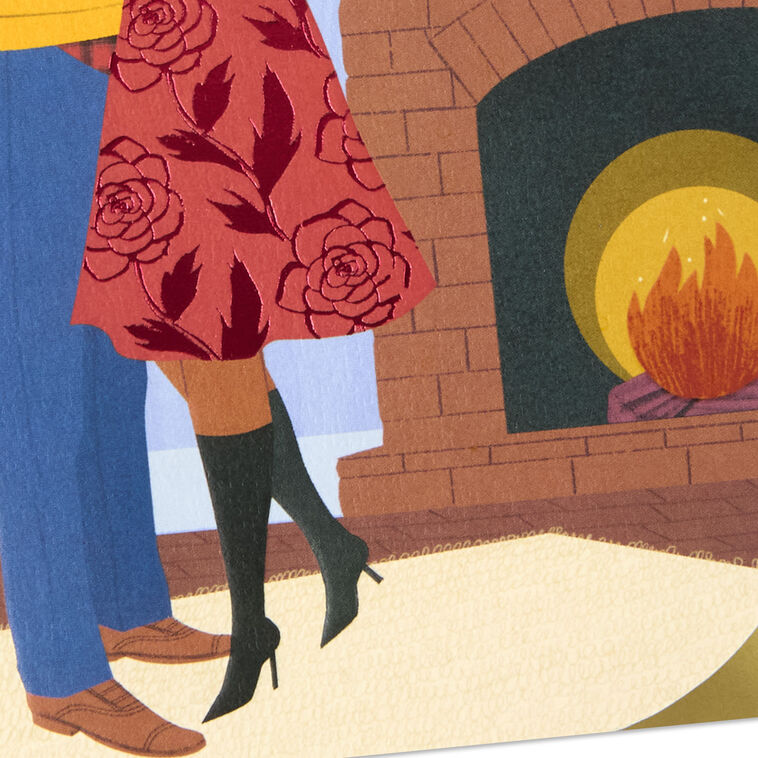 Black Couple Under Mistletoe Christmas Card for Wife Card Front Detail image number 6