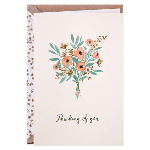Pastel Flower Bouquet Blank Thinking of You Card