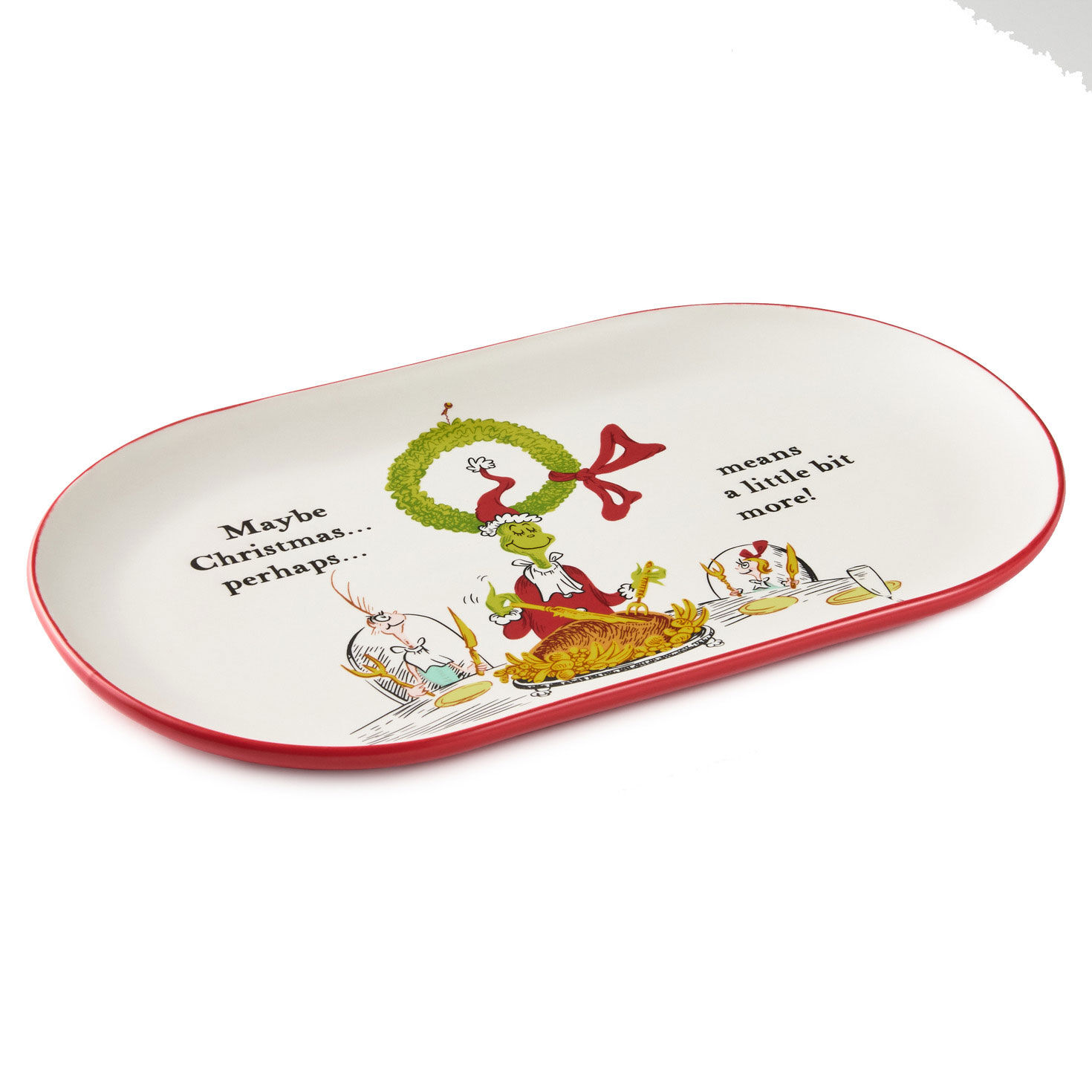 Grinch Carves the Roast Beast Oval Serving Platter side image number 2