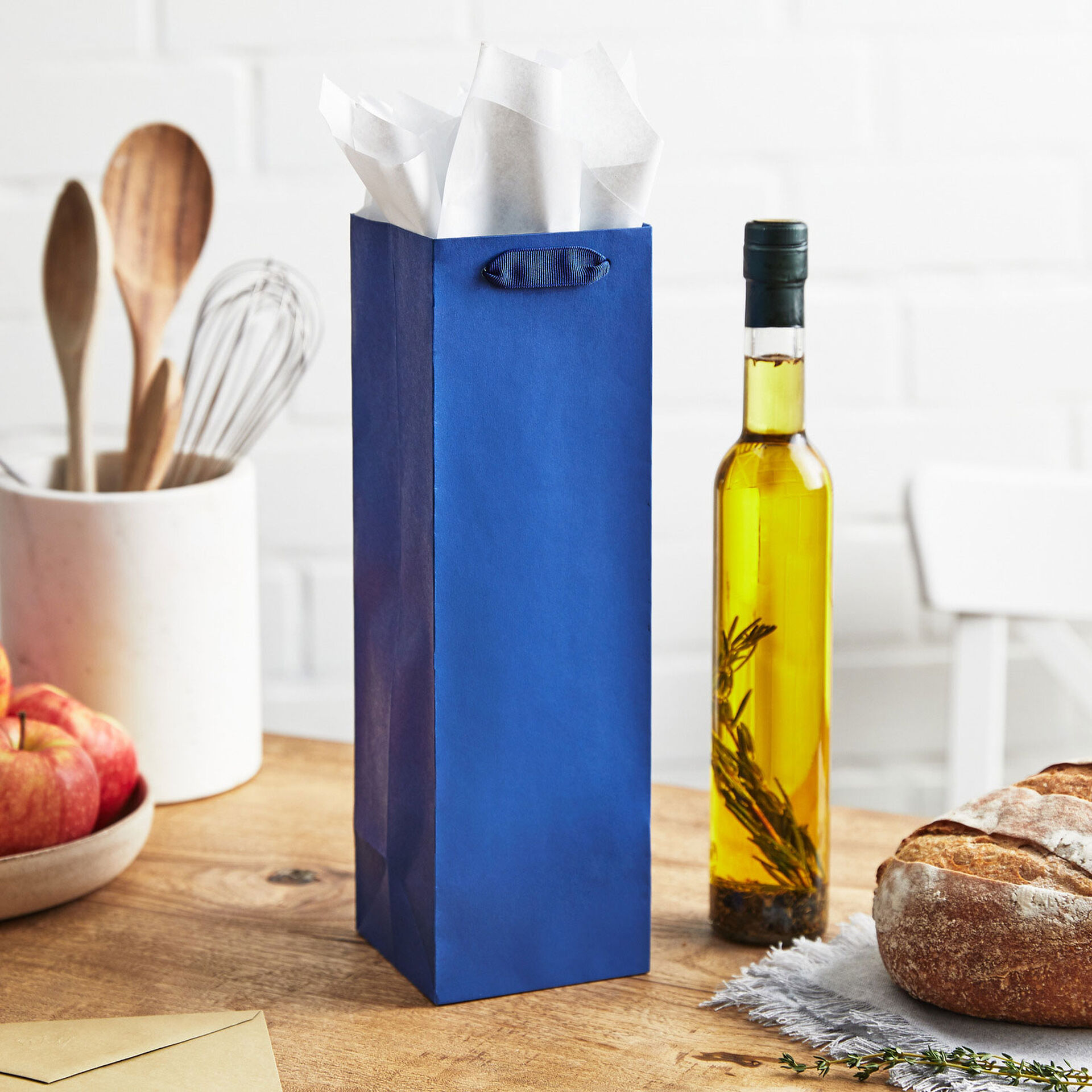 13" Navy Blue Wine Gift Bag Gift Bags Hallmark