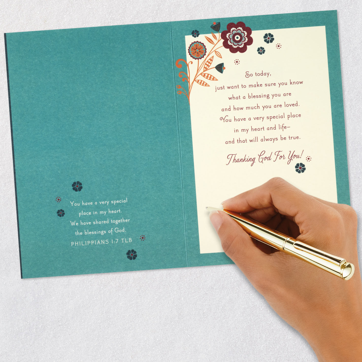 What a Blessing You Are Religious Thanksgiving Card signing card image number 8