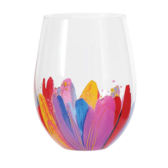 EttaVee Jessi's Garden Stemless Wine Glass, 18 oz.