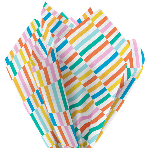 Colorful Broken Lines Tissue Paper, 6 Sheets, 