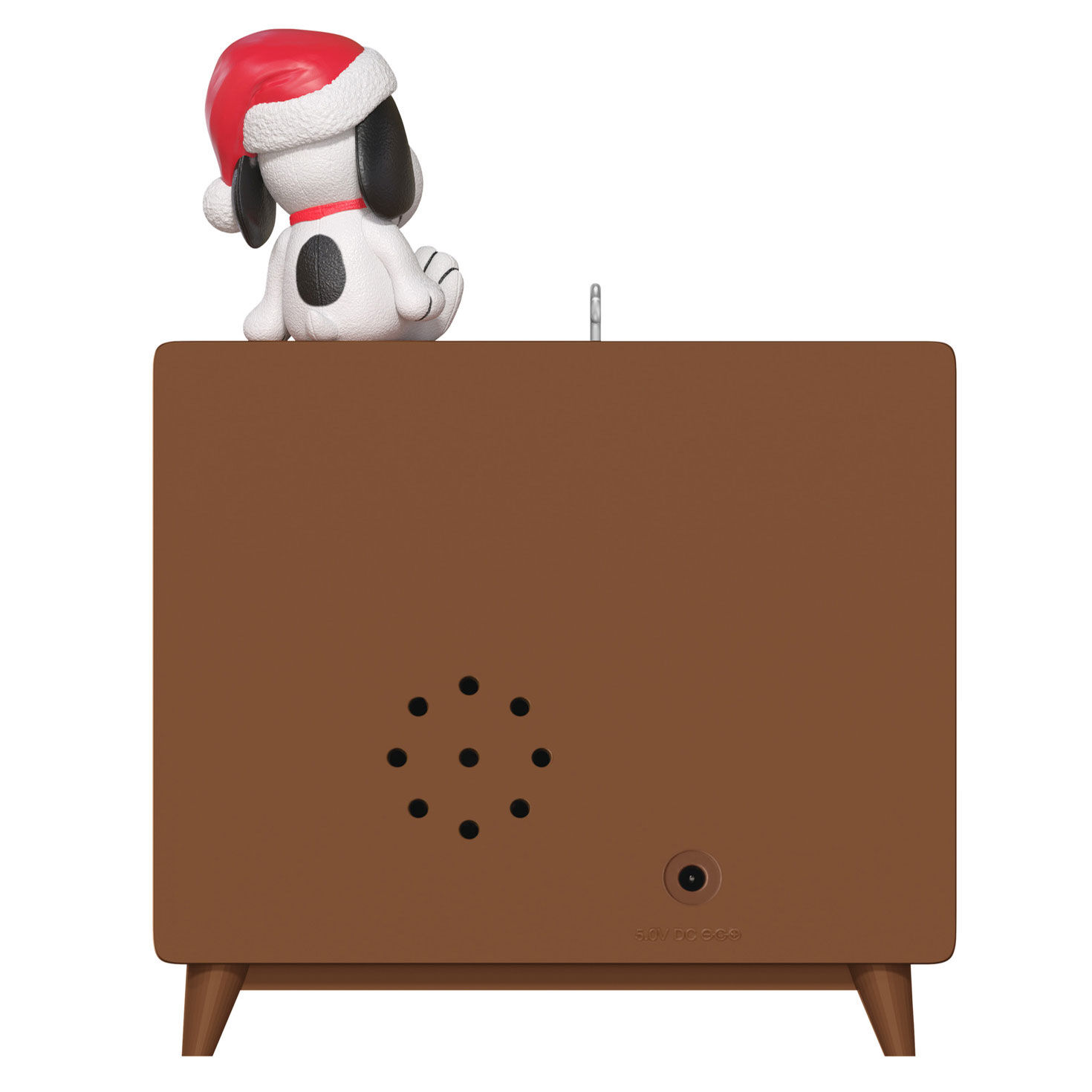 Snoopy on Vintage TV Keepsake Ornament Back image number 6