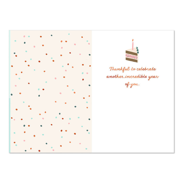 Love You Heart-Shaped Cake Romantic Birthday Card, , large image number 2