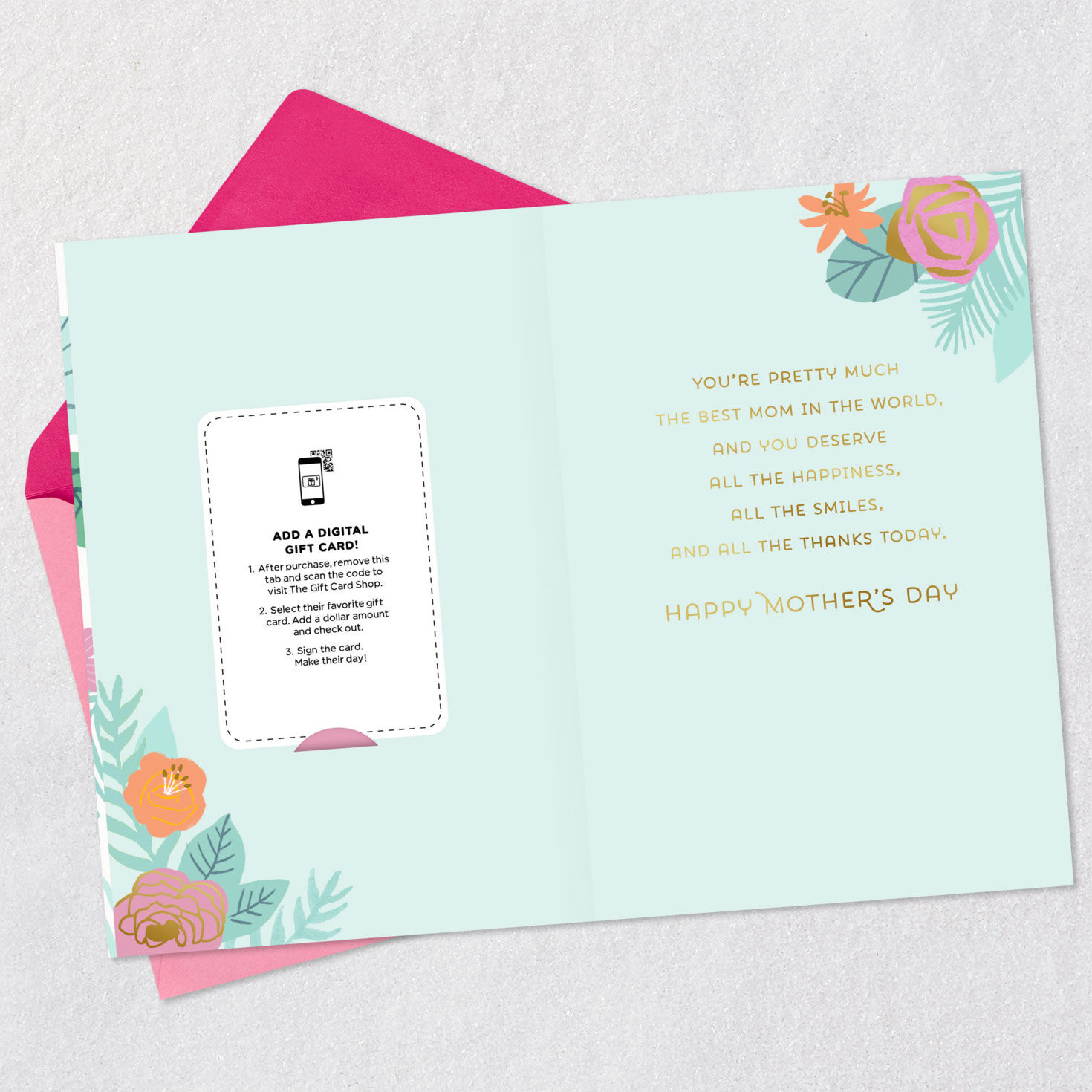 Pastel Tropical Flowers Mother's Day Gift Card  image number 3