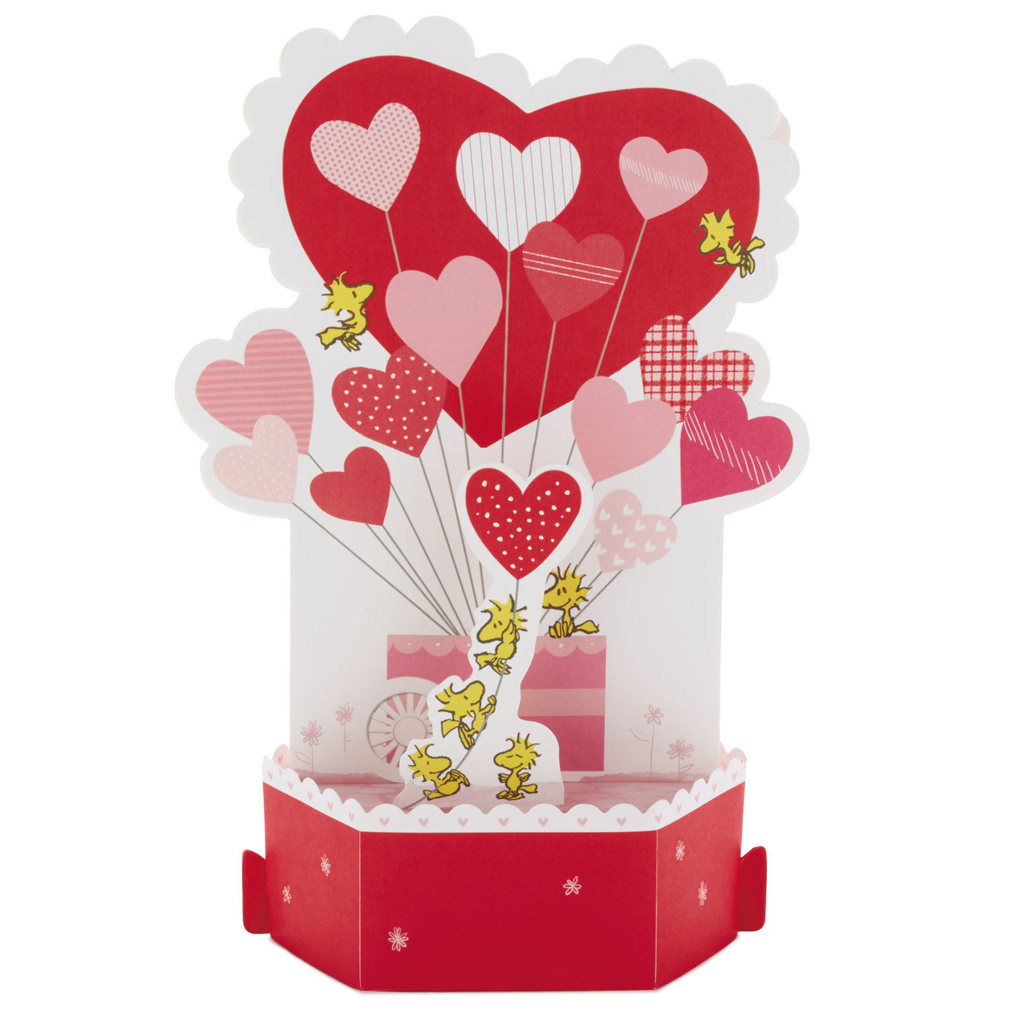 Snoopy and Woodstock Pop-Up Valentine's Day Card popped up card back image number 2