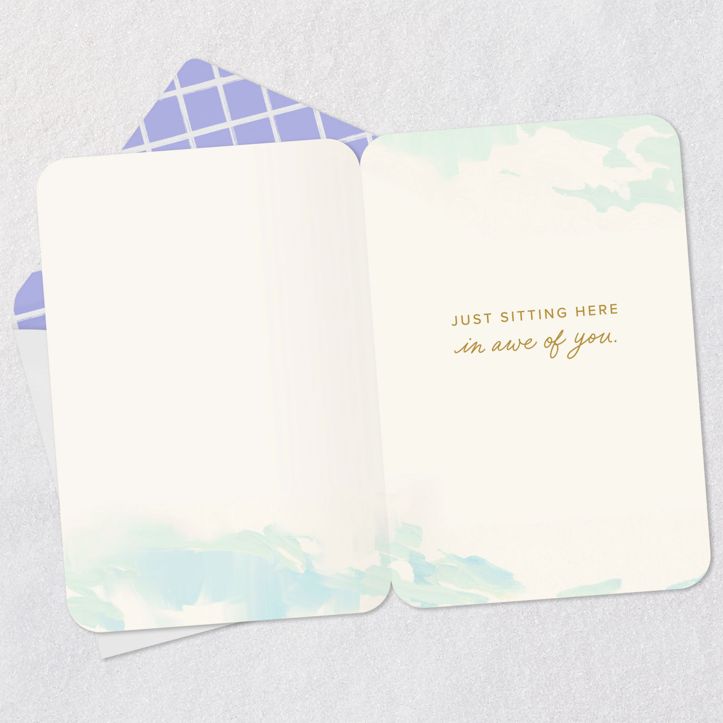 Sun Over Painterly Mountain Landscape Card Open card with envelope image number 3