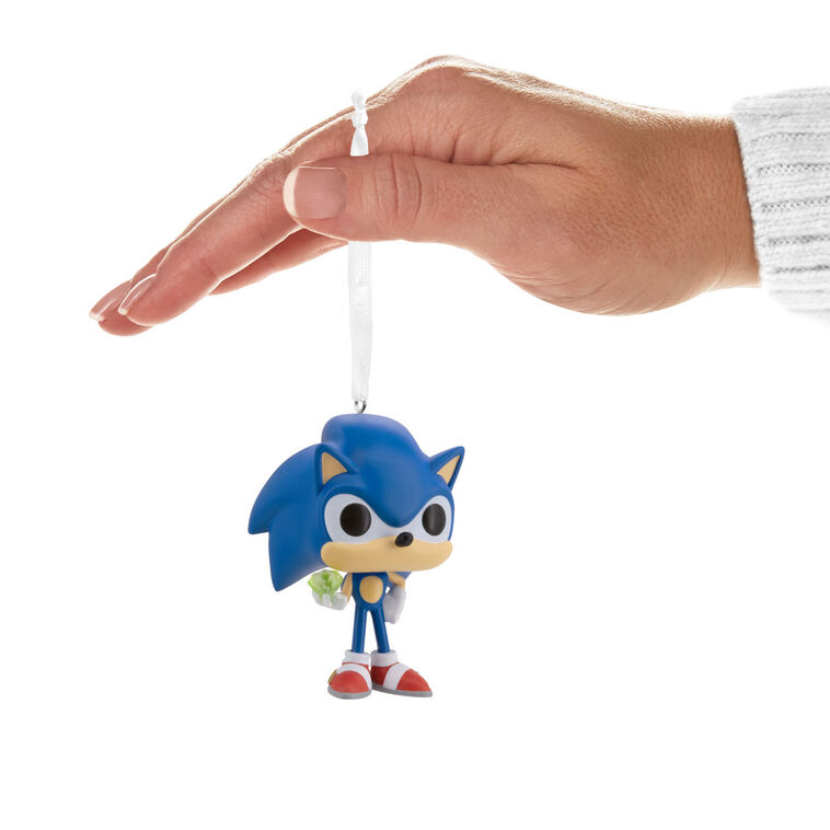 Sonic With Emerald Funko Christmas Ornament hand holding item image number 4