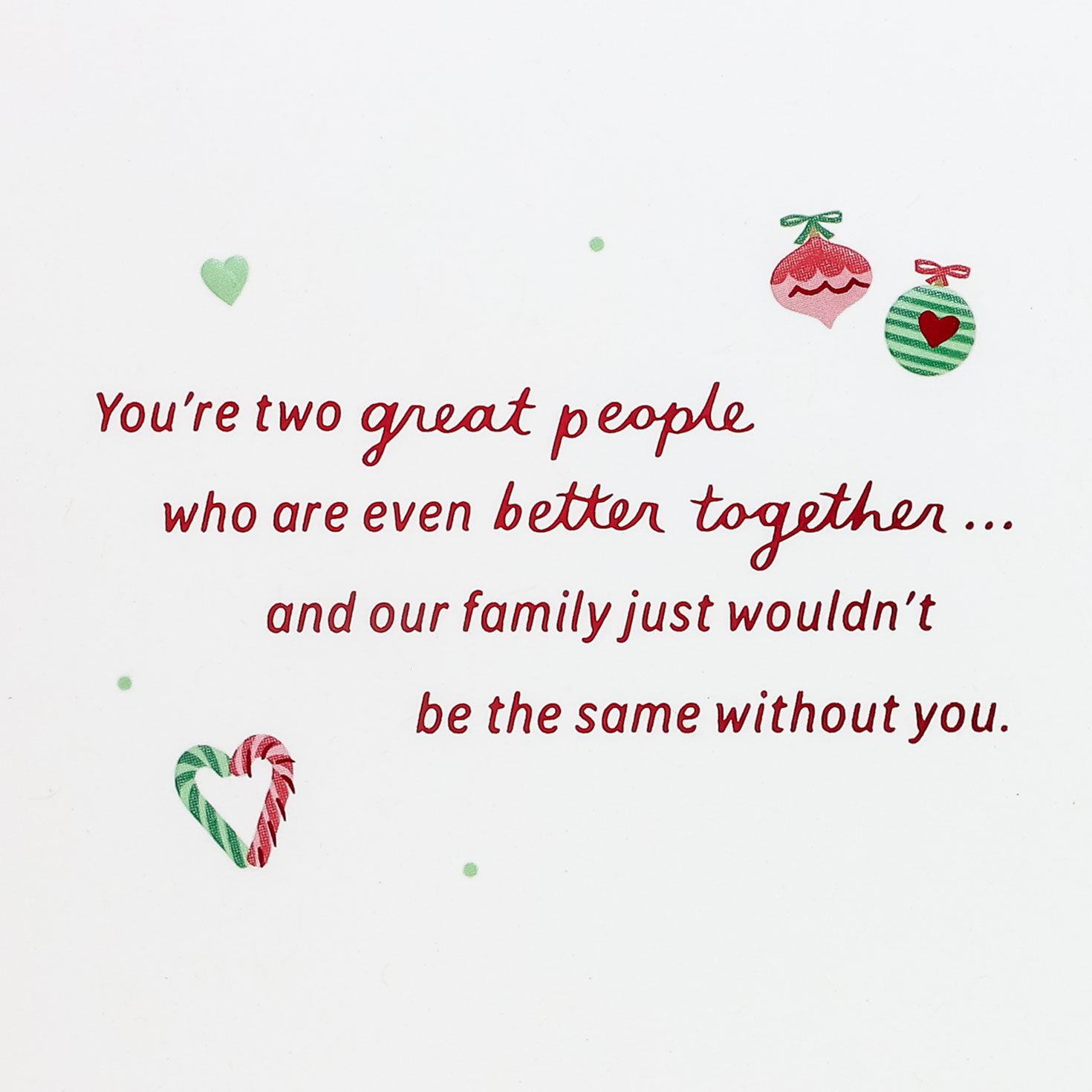Cute Pairs Christmas Card for Sister and Brother-in-Law Sentiment image number 2