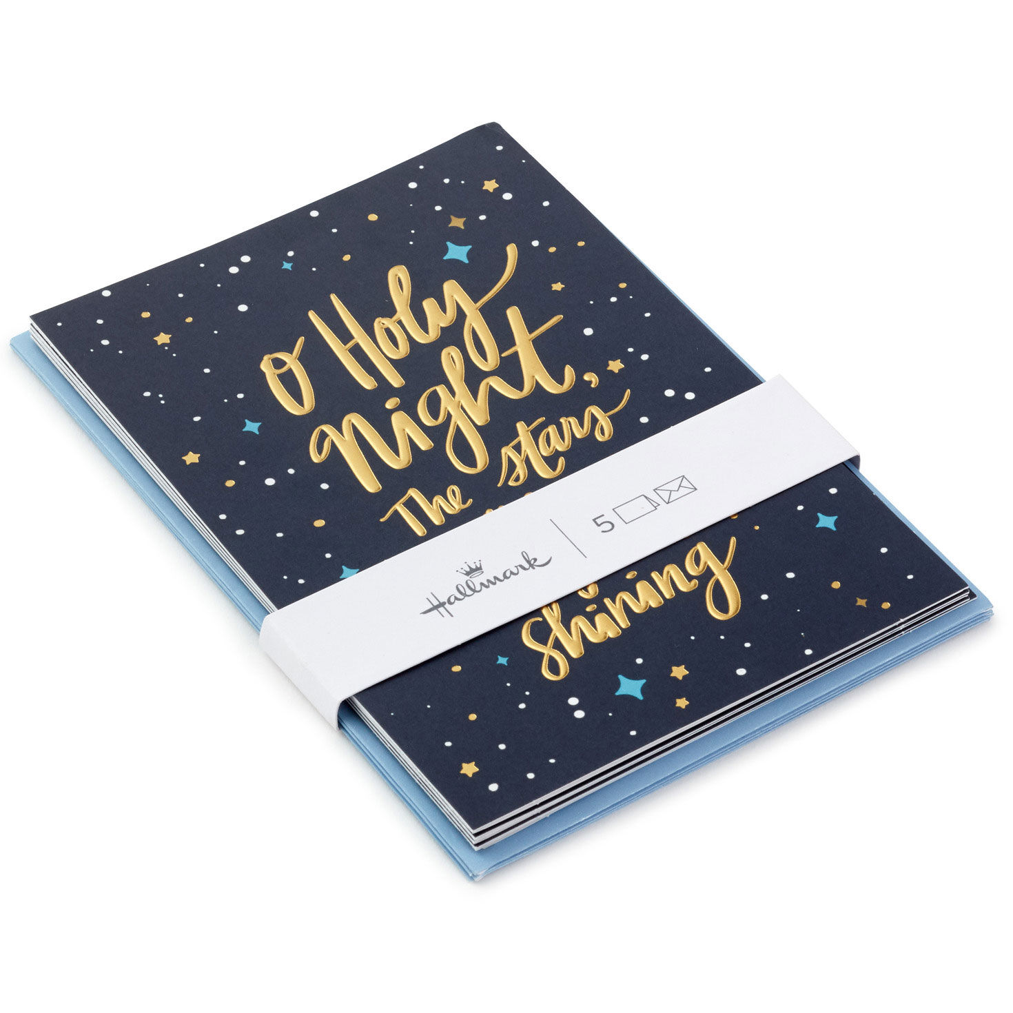 Gold Stars on Blue Packaged Christmas Cards, Set of 5 for only USD 5.00 | Hallmark