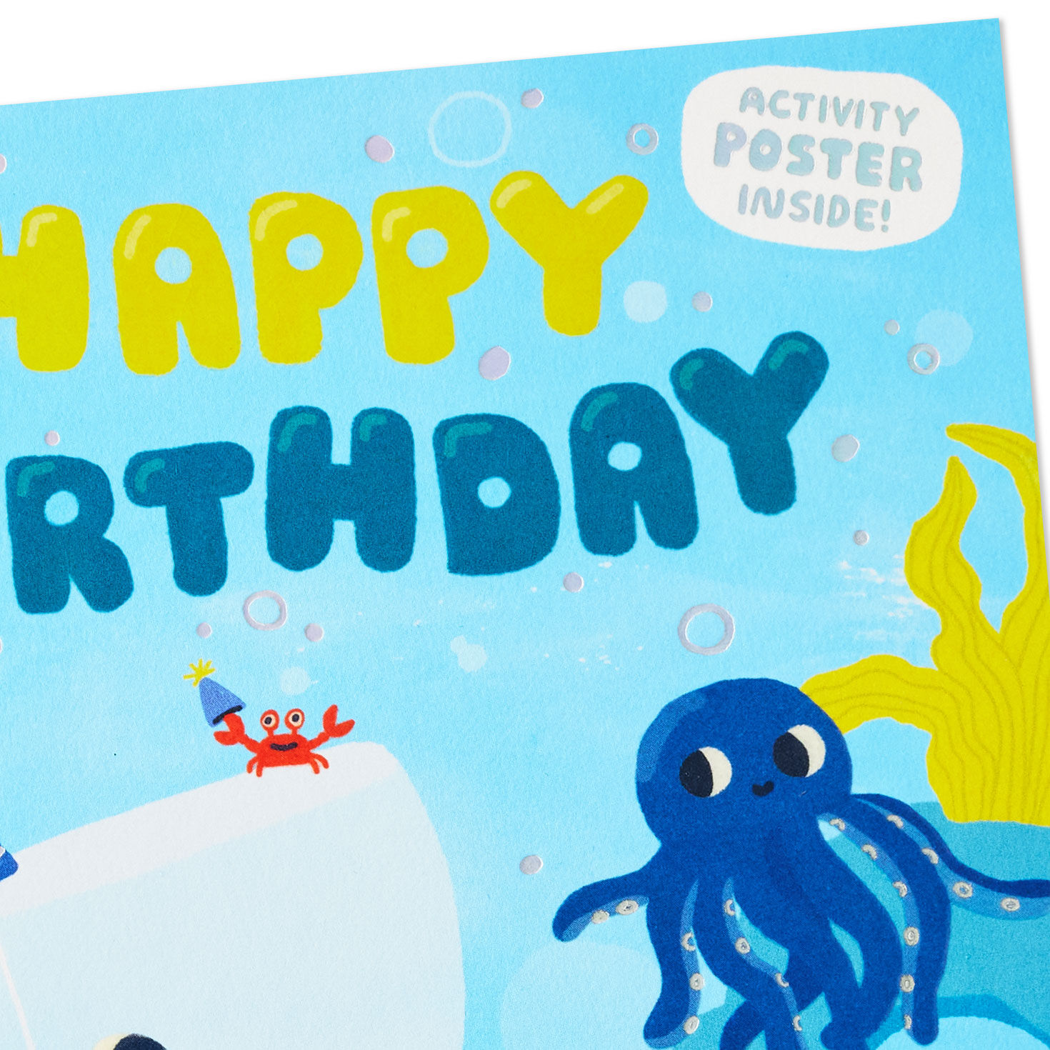 Ocean Animals Kids Coloring Birthday Card Card Front Detail image number 6