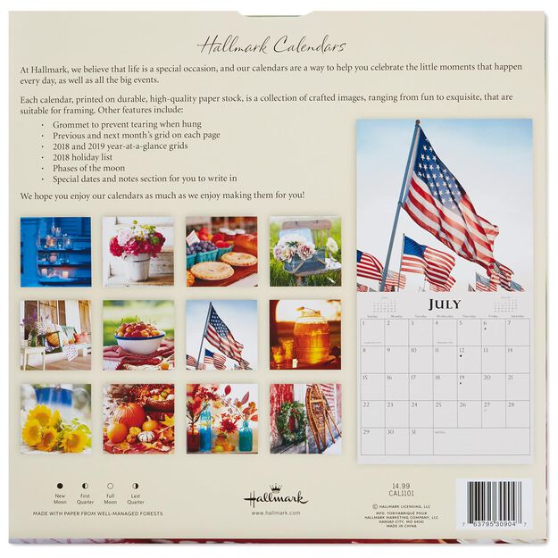 hallmark calendars 2018