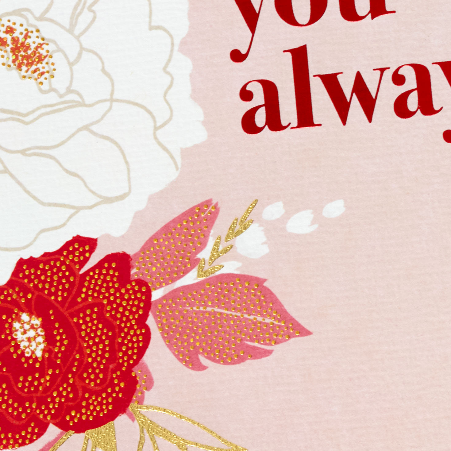 Flowers on Pink Valentine's Day Card for Wife Card Front Detail image number 6