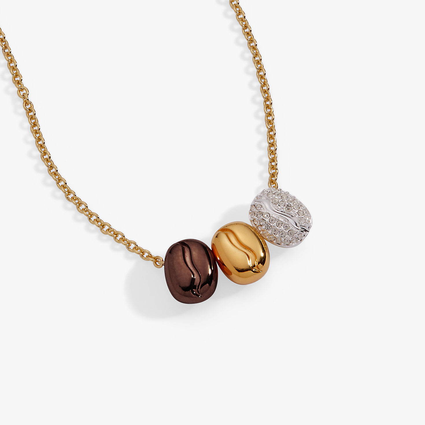 Alex And Ani Coffee Bean 'Happiness Wealth Health' Engraved Pendant Necklace upclose view image number 3