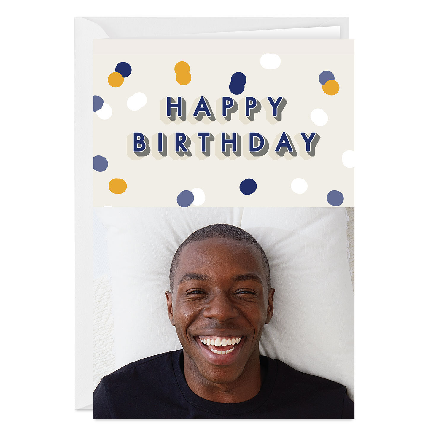 Personalized Happy Birthday Confetti Photo Card
